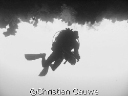enter the blue hole (from the outside), 60m, dahab by Christian Cauwe 